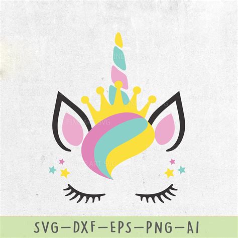Unicorn Crown Svg Design Svg For Cricut Silhouette And More Etsy