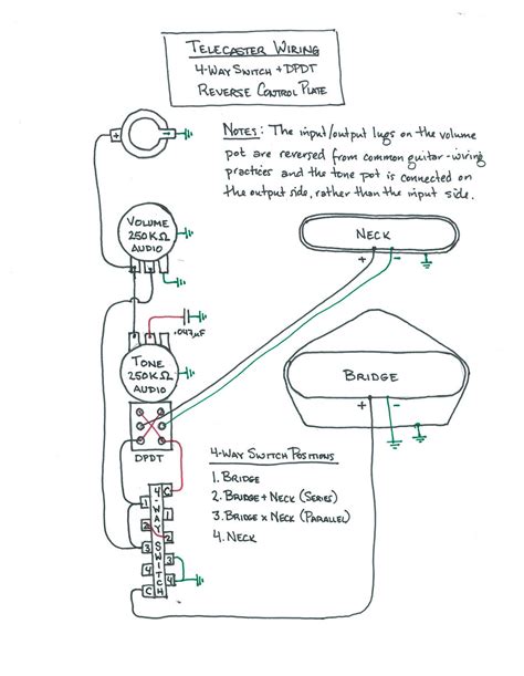 Look for 4 way switch wiring diagram or step how to wire a four way light switch electrical circuit a 4 way switch is a double pole double throw (dpdt) switch. Wiring Diagram: Tele 4-way switch with DPDT - reverse control plate | Telecaster Guitar Forum