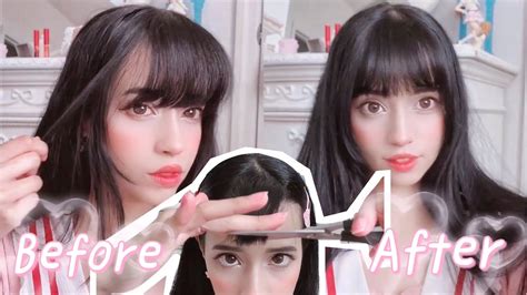 How I Cut My Bangs Anime Style Hair YouTube