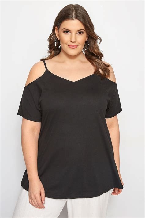 Black Cold Shoulder Top Plus Sizes To Yours Clothing