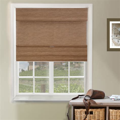 Chicology Cordless Magnetic Roman Shade Natural Woven Light Filtering