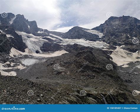 High Mountains Glaciers And Peaks Stock Image Image Of Cloud Blue