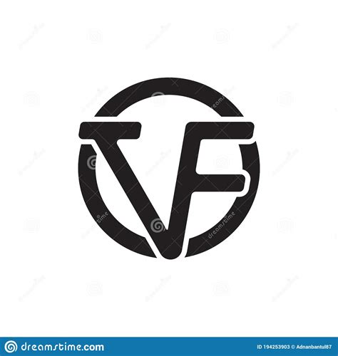 Letter Vf Simple Geometric Emblem Logo Stock Vector Illustration Of