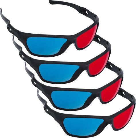 Craftshou 4 Pack Red Blue 3d Glasses 3d Movie Game Glasses Viewing Glasses For Cyan