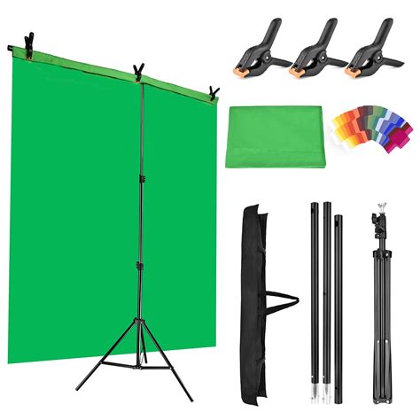 Yelangu Green Screen Backdrop Stand Kit 5 X 6 5 Ft Portable Green Screen Suit For Portrait Photo