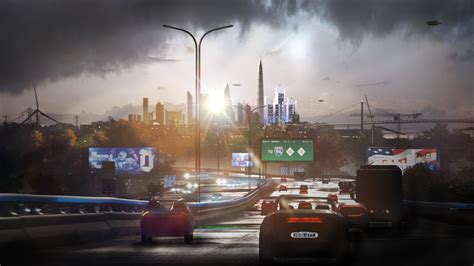 Detroit Become Human City View Vehicles 4k Wallpaperhd Games