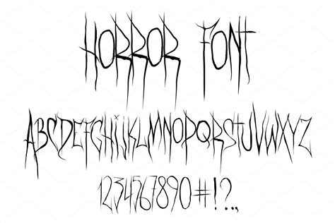 Horror Font Alphabet Decorative Illustrations ~ Creative Market