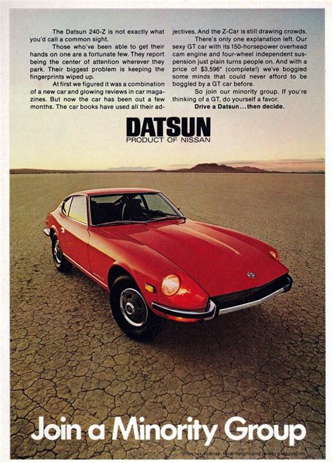 1971 Datsun 240z Ad Datsun 240z Datsun Car Ads