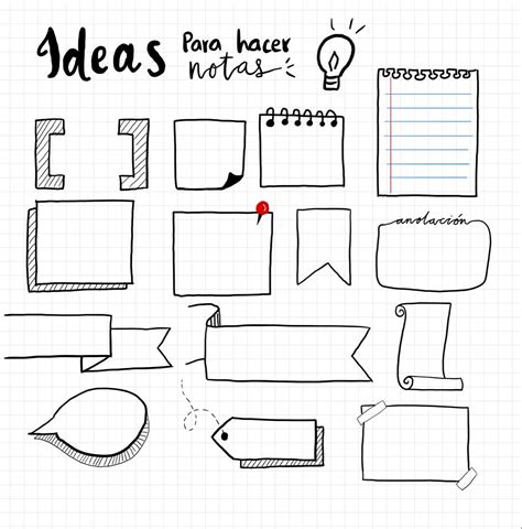 Plantilla Apunte Digital Marcos Del Cuaderno De Notas Decorar Hojas