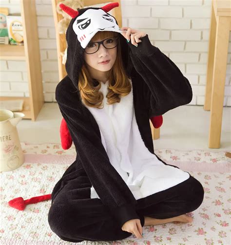 Cute Unisex Adult Devil Onesies Costume Animal Cosplay Pajamas Pyjamas