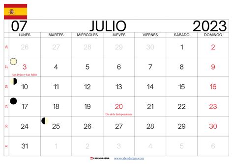 Descargar Calendario Julio 2023 España