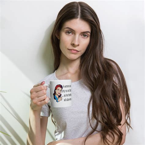 funny coffee mug retro woman big boobs i can t run etsy
