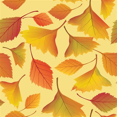 Autumn Leaves Background Floral Seamless Pattern Fall Leaf Nature