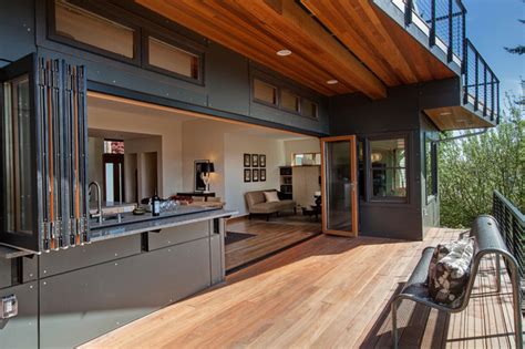 It will not make them tier 1 but that's still a fun concept. Open wall kitchen and deck - Contemporary - Deck - Seattle ...