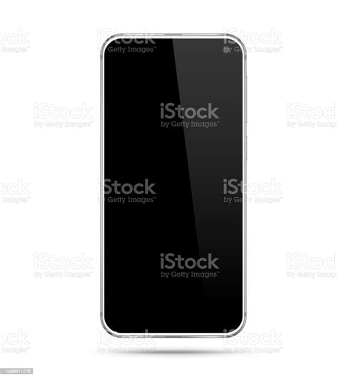 Frameless Smartphone Isolated On White Background Mobile Phone With