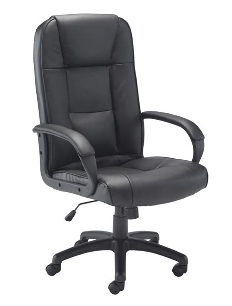 Office star ergonomically designed knee chair with casters, memory foam and espresso finished wood base, black. Office Chairs - TC Keno Black Leather Office Chair CH0237 ...