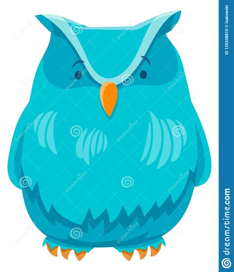 Owl Bird Funny Animal Cartoon Character Stock Vector