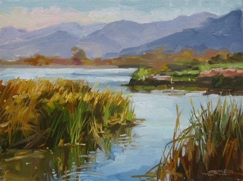 Karen Werner Fine Art Prado Pond Winter A Plein Air Painting In Oil