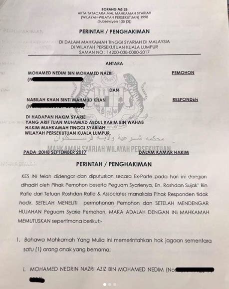 Contoh surat akuan sumpah pendapatan adalah seperti di bawah : Hak Penjagaan Anak