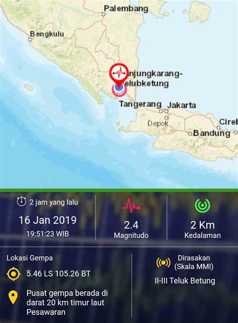 4,668 likes · 68 talking about this. Gempa Bumi Tektonik Magnitudo 2,4 Mengguncang Bandar ...