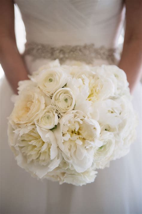 Once wed's collection of our all time favorite wedding bouquets. All white round bridal bouquet | Bridal bouquet, One ...