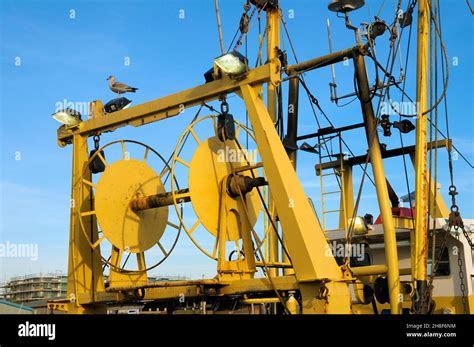 Commercial Fishing Trawler Winch And Rigging Stock Photo Alamy