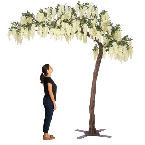 11 Feet Tall Grand Arch Fake Wisteria Tree White