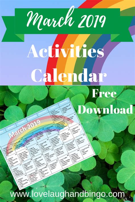 March Senior Activities Calendar