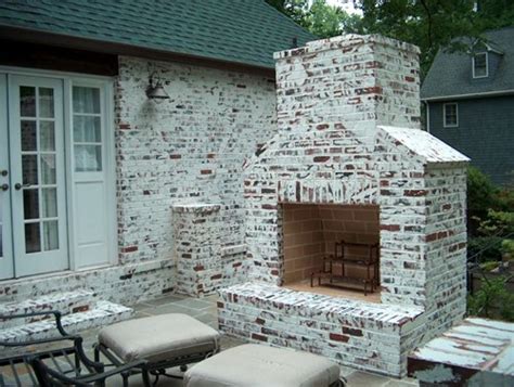 Exterior brick painted best colors for painting outdoor walls. Outdoor Stone and Brick Custom Fireplace Company