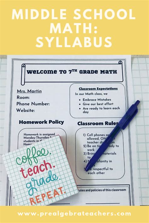 Middle School Math Syllabus For Your Prealgebra Classroom Maths