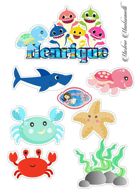 Instant download printables, party printables, baby shower games, bridal shower games, photo booth props printables, games & activities printables, wedding signs. Topper Baby shark | Topo de bolo, Bolo