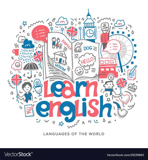 Learn English Concept Royalty Free Vector Image