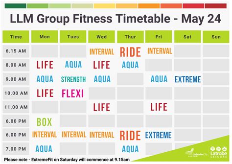 Group Fitness Timetable Morwell Latrobe City Council