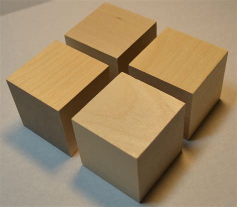 2 Solid Wood Blocks Set Of 4 Unfinished Wooden