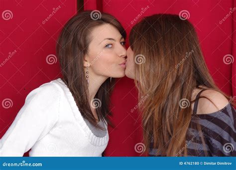Two Women Kissing Stock Photo Image Of Emotional Brunette 4762180