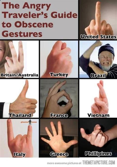 A Guide To Important Hand Gestures With Images American Funny