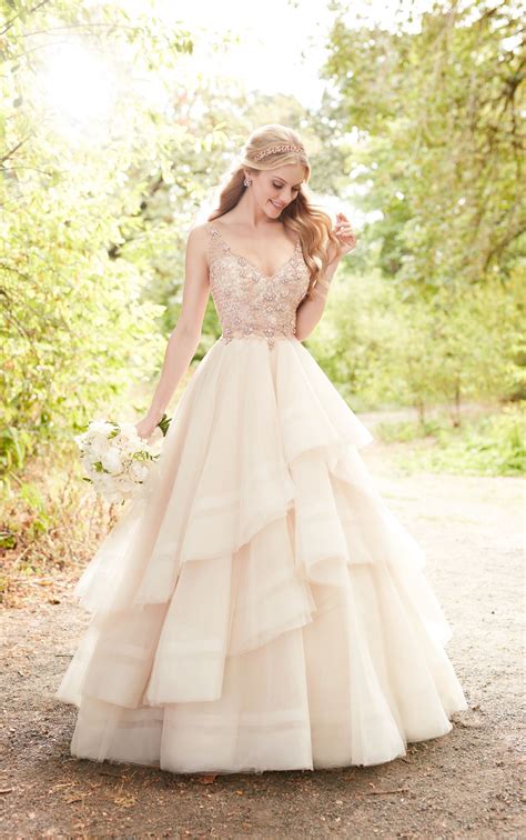 Flirty And Feminine This Pink Wedding Dress With Rose Gold Beading Is