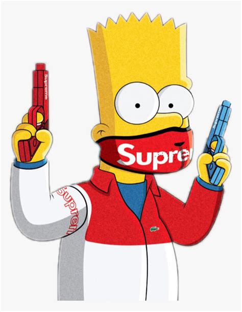 Gucci Clipart Bape Supreme Bart Simpson Hd Png Download