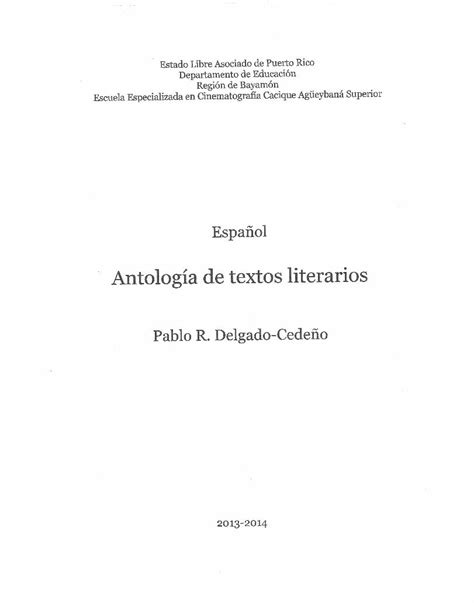 Pdf Antologia Textos Literarios Dokumentips