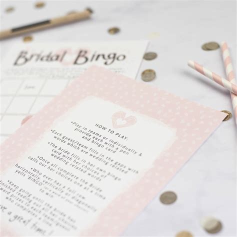 Bridal Bingo Hen Party Game By Tandem Green