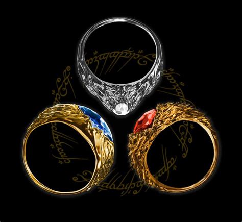 4 Vilya Narya And Nenya Elven Ring Shadow Of Mordor Power Ring