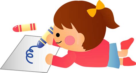 Little Girl Drawing Clipart