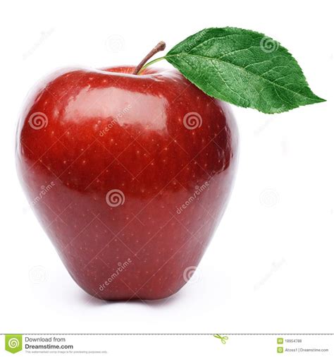 Red Apple With Leaves Royalty Free Stock Photos - Image: 18954788