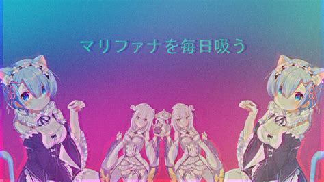 Anime Wallpaper Vaporwave My Anime Vaporwave Wallpaper 02 By