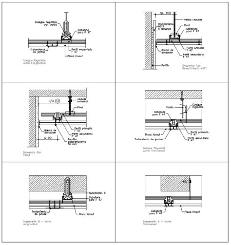 Gypsum Board Ceiling Details Dwg Gypsum Ceiling Detail View With
