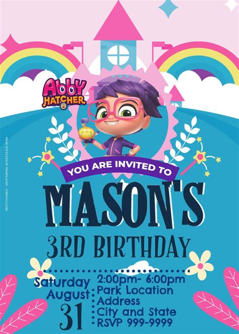 A Birthday Party Flyer With An Image Of A Cartoon Character On The