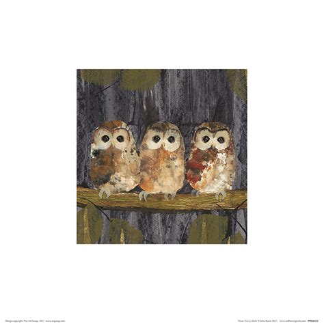Julia Burns Three Tawny Owls Mounted Print The Art Group