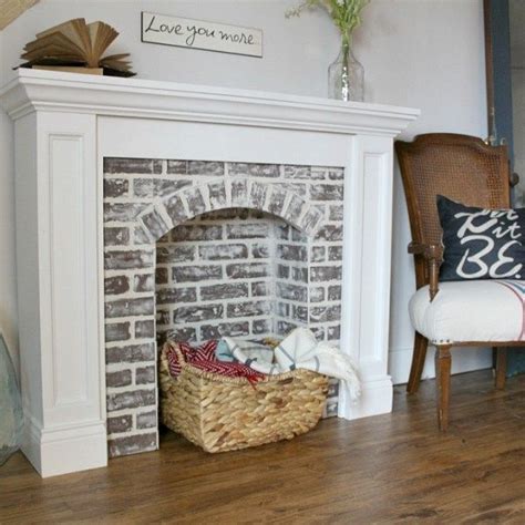 Faux Brick Fireplace Diy See More Ideas About Faux Fireplace