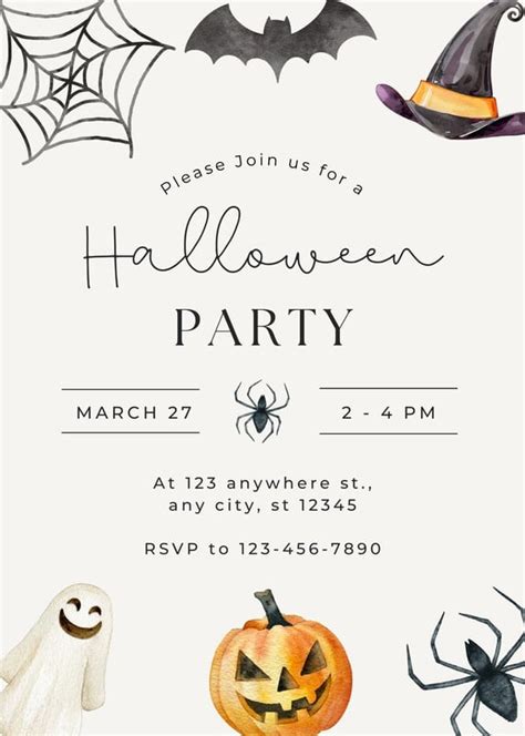 Free Custom Printable Halloween Invitation Templates Canva