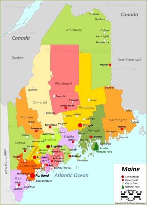 Map Of Maine Maine Map Maine Coast Boothbay Harbor Maine Bucksport Bridgton Northern Maine